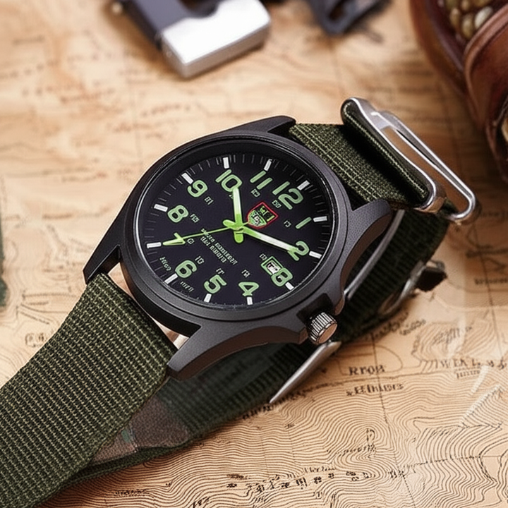 High-performance men's outdoor watch, waterproof, shock resistant & adventure-ready. Features date display.