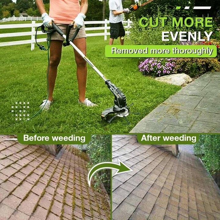 Garden tool: Steel wire trimmer head designed for powerful weed removal.