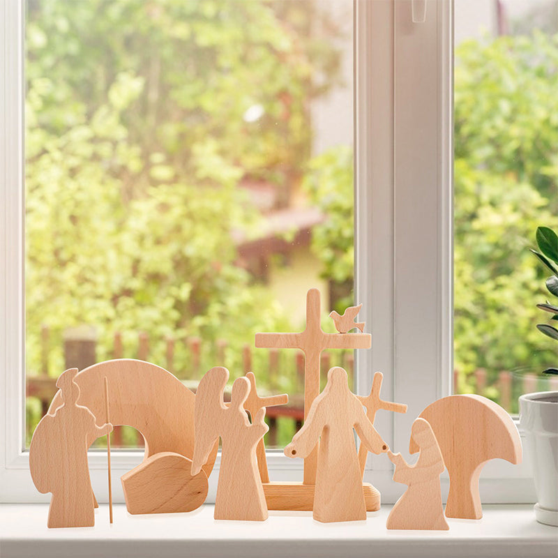 Easter Resurrection Scene wooden decoration, religious Christian home decor depicting the resurrection.