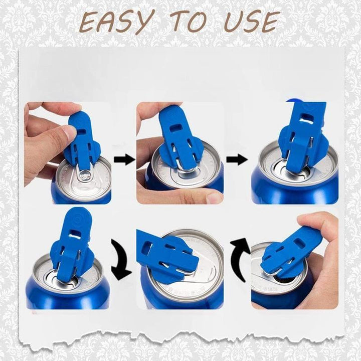 Portable can opener tool with dust cover, ideal for picnics, barbecues, and travel, beverage opener
