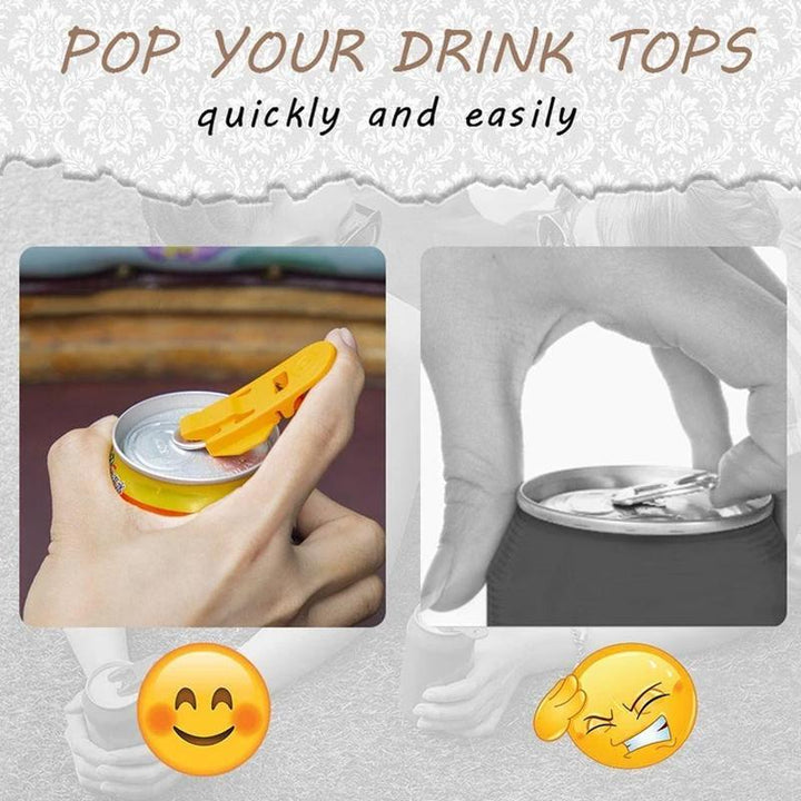 Green reusable can opener tool, compact and durable, perfect for various beverage cans, drink accessory