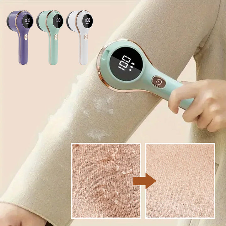 Different angles of the Electric Clothes Lint Remover Fabric Shaver, showcasing its sleek design