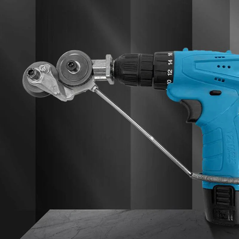 DIY hardware essential: drill shear attachment for clean and quick metal cutting, high efficiency.