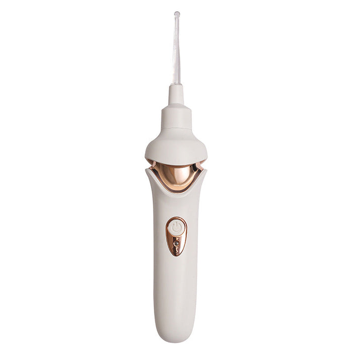 Electric ear wax remover tool in use, demonstrating its gentle suction for effective ear cleaning.