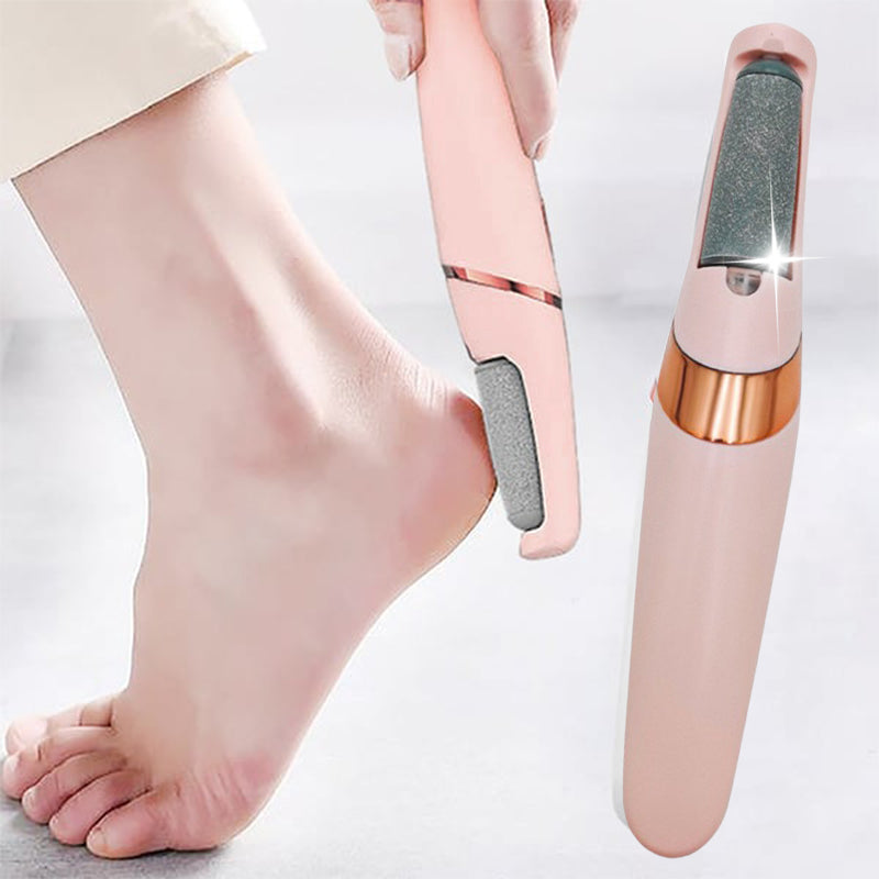 Electric foot callus remover with smoothing head for pedicure & foot care, rechargeable battery