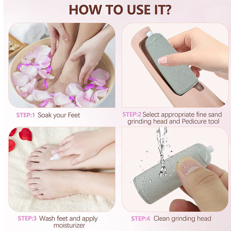 Beauty tool: Electric foot callus remover with LED light, enhancing visibility during use
