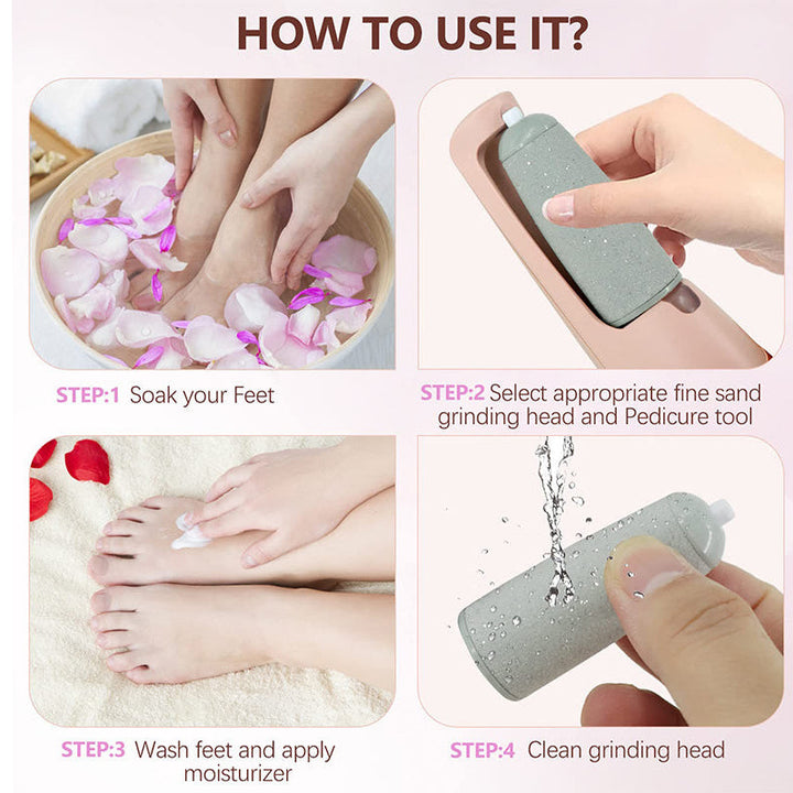 Beauty tool: Electric foot callus remover with LED light, enhancing visibility during use