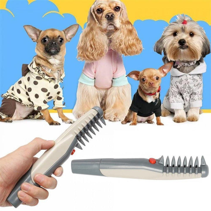 Durable electric pet grooming brush, ideal for all pet fur types for knot and tangle removal