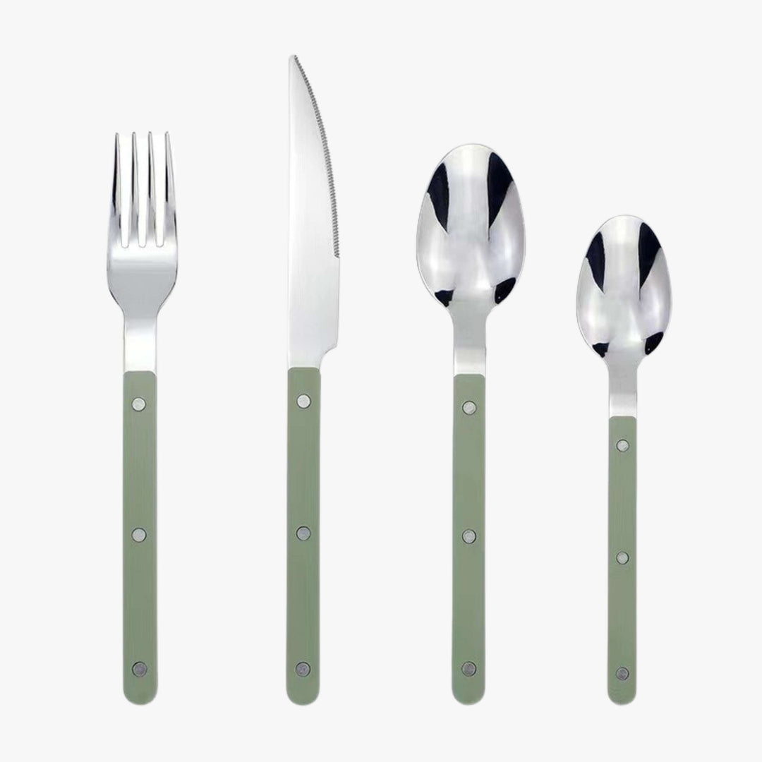 High-quality 24-piece engraved dining cutlery set, making your table setting truly elegant.