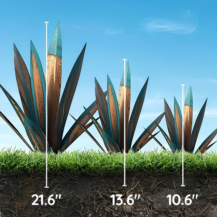 Unique metal agave plant sculpture, an ideal gift for garden decor enthusiasts. Home & patio accent.