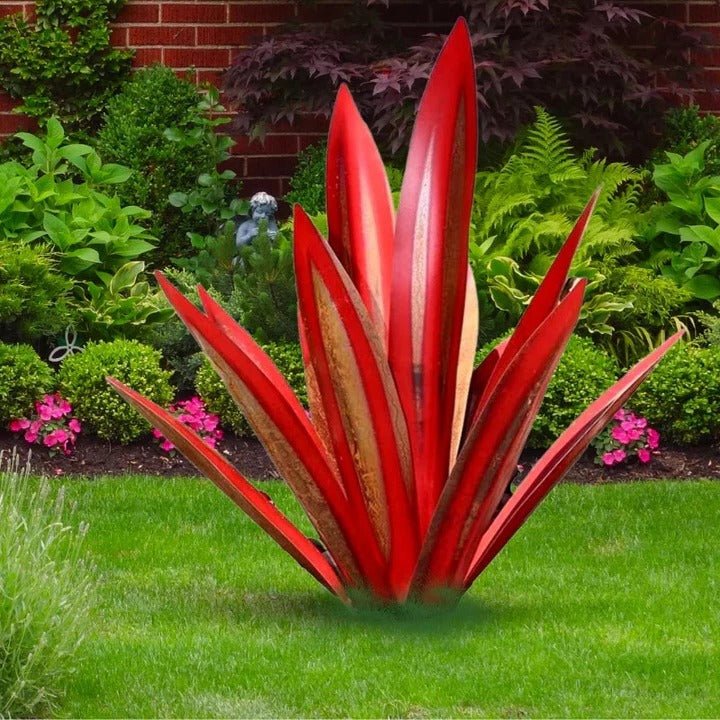 TavvitaImp008 elegant metal agave sculpture, premium garden art for stylish patio & home decor.