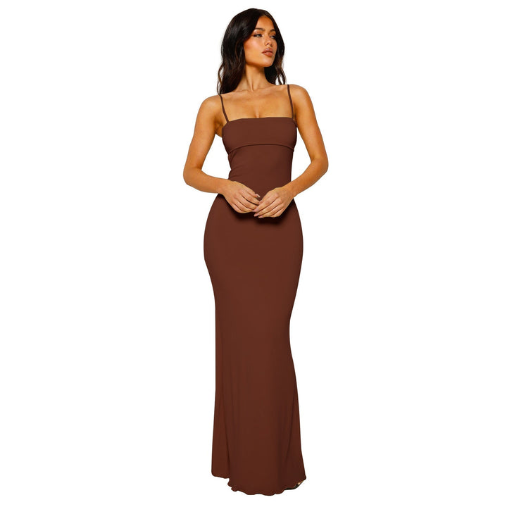 Formal backless maxi gown for women, a chic strapless dress for evening events.