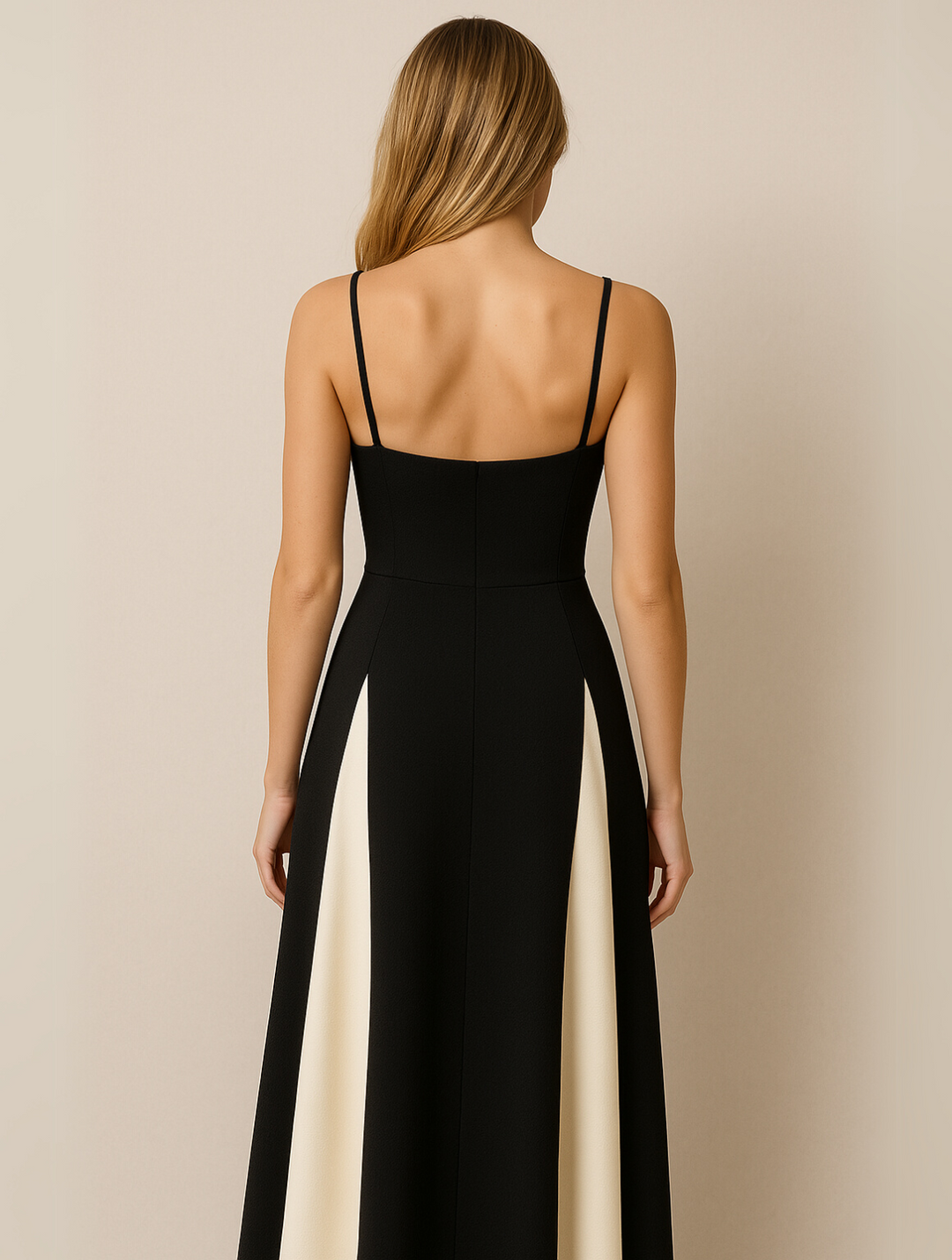 Beautiful women's black formal maxi dress for sophisticated wedding guest attire.