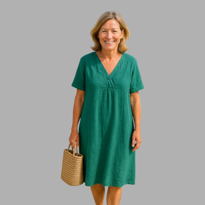Classic black women's elegant midi dress, versatile for party wear & formal occasions.