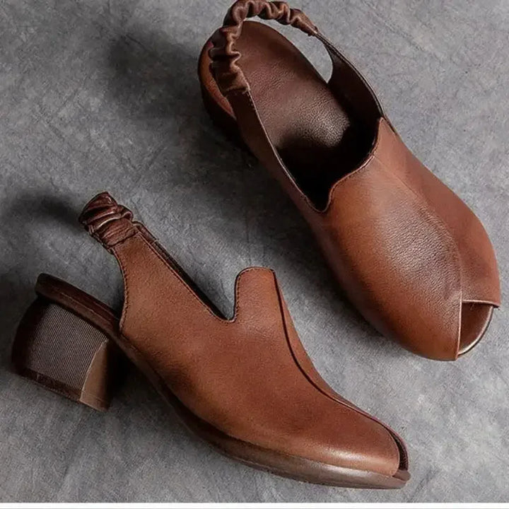 Comfortable black peep-toe slingback heels for women, a versatile and fashionable choice