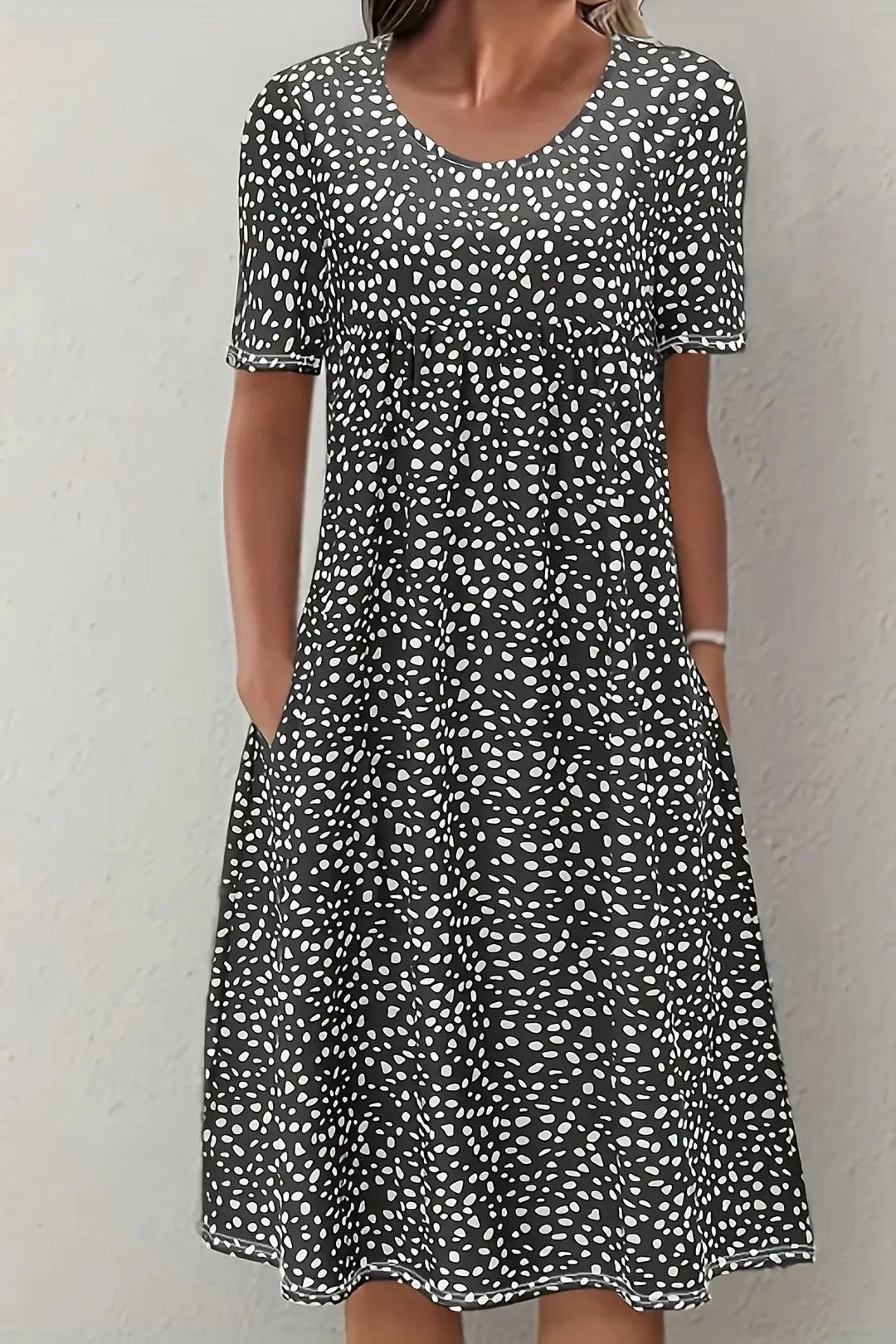 Flattering Ella midi dress for women with a stylish pleated waist, ideal for semi-formal & party wear.