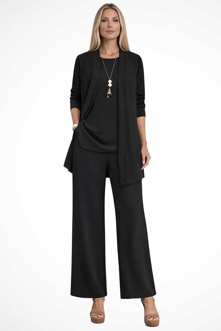 Stylish women's formal suit set, ideal for wedding guests, parties, or elegant events.