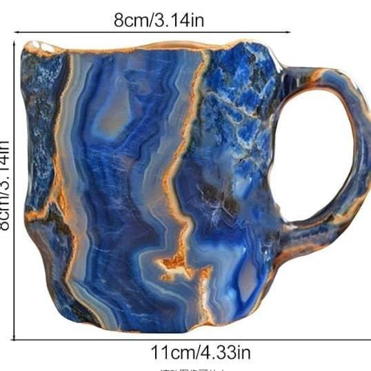 Beautiful elegant crystal coffee mug, handcrafted with gemstone inspiration, ideal kitchenware.