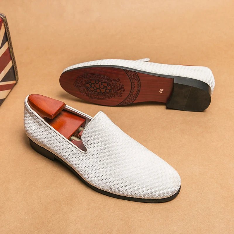 Formal Italian style loafers for men. Elegant slip-on dress shoes, essential for smart casual & business attire.