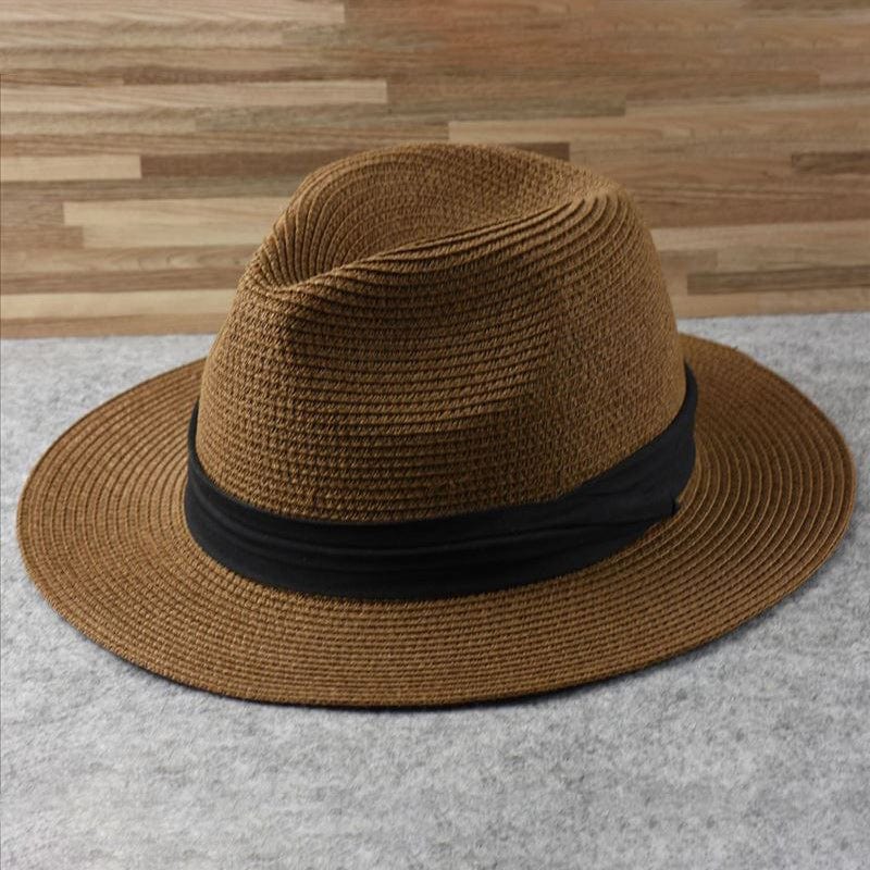 Men's elegant Panama sun hat. A stylish classic fedora for summer, beach, & travel.