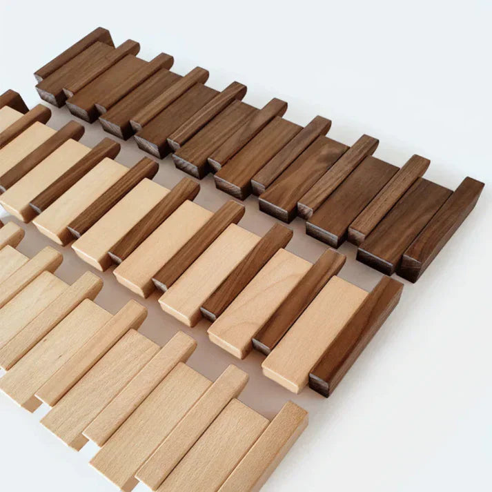 Modern home decor piano key coat rack, wall mounted hooks for stylish organization.