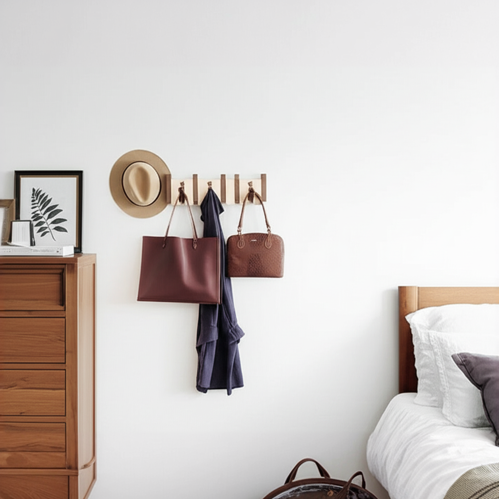 Unique piano design wall mounted coat rack, a modern and functional entryway piece.