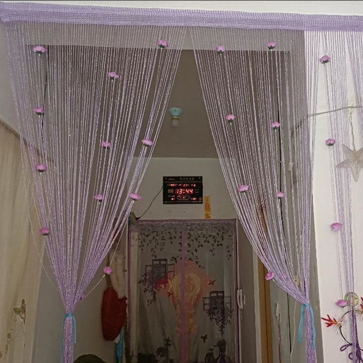 Decorative Rose Thread Tassel Door Curtain, enhancing entryways and passages