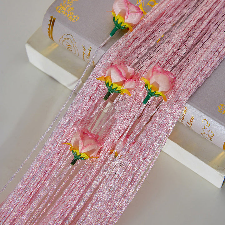 Elegant Rose Thread Tassel Door Curtain, an exquisite piece of home textile