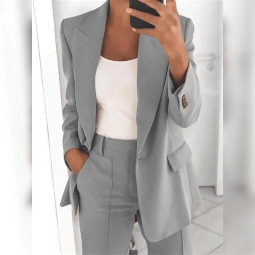 Professional women's 2-piece suit, a power suit for confident business attire & office wear.