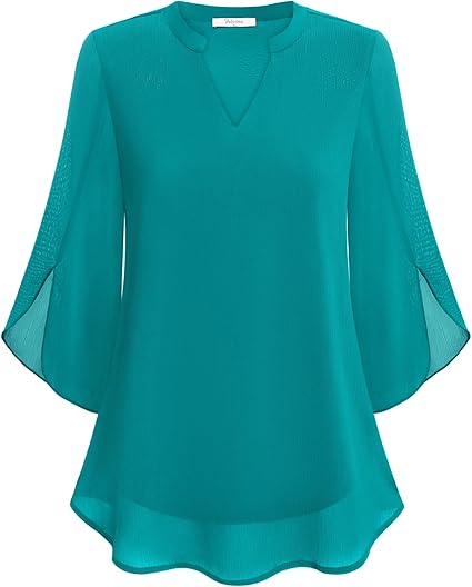 Versatile women's elegant blouse, great for evening wear, special occasions, or business casual.