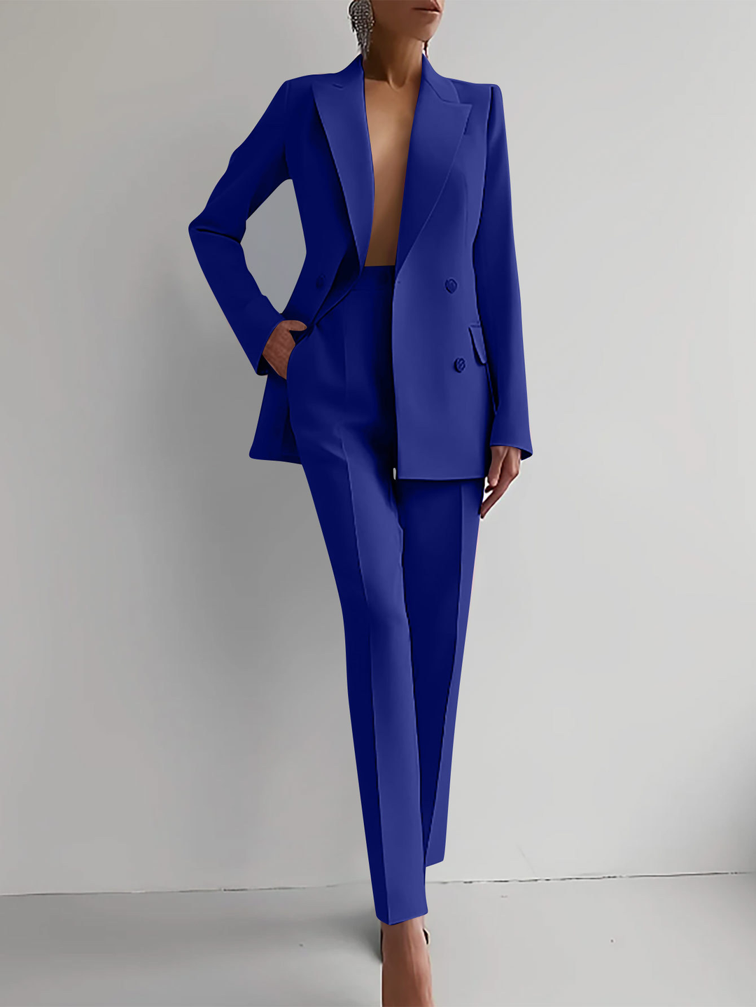 Sophisticated women's formal suit, two-piece professional business wear perfect for office.