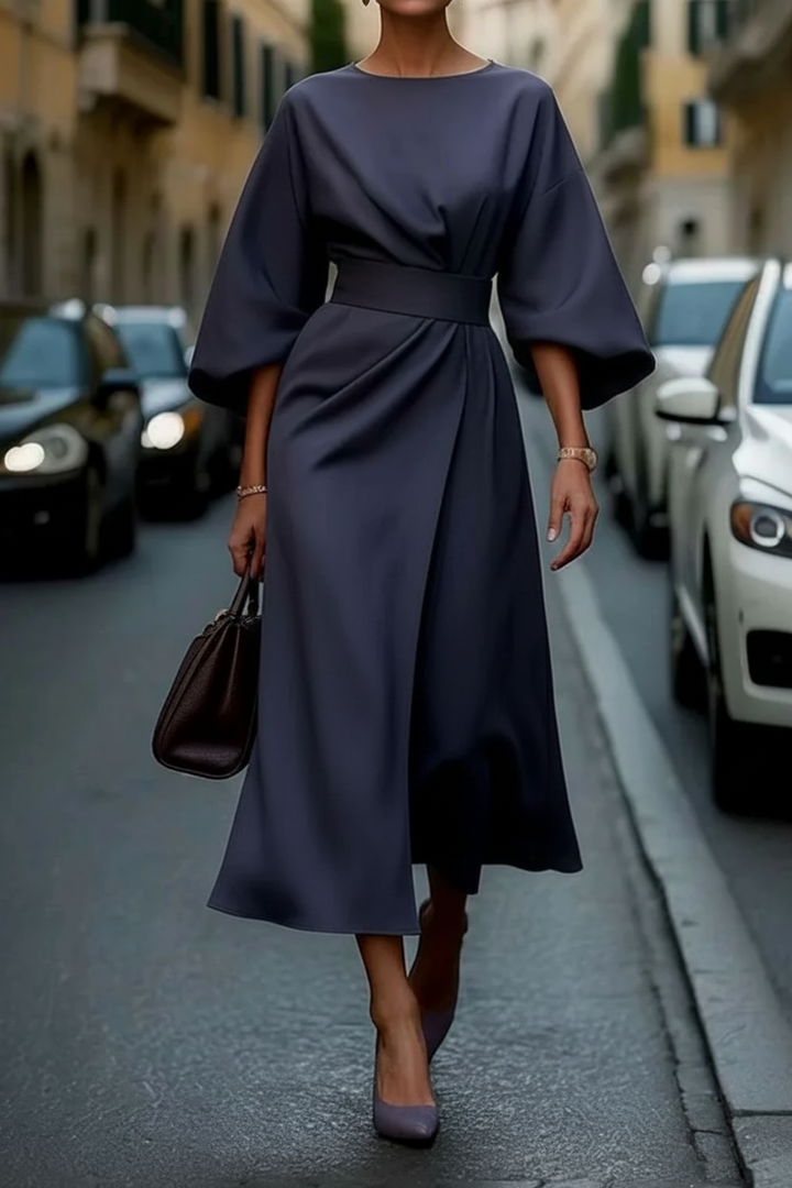 Formal party dress for women. Stylish midi cocktail dress, perfect for evening events & special occasions.