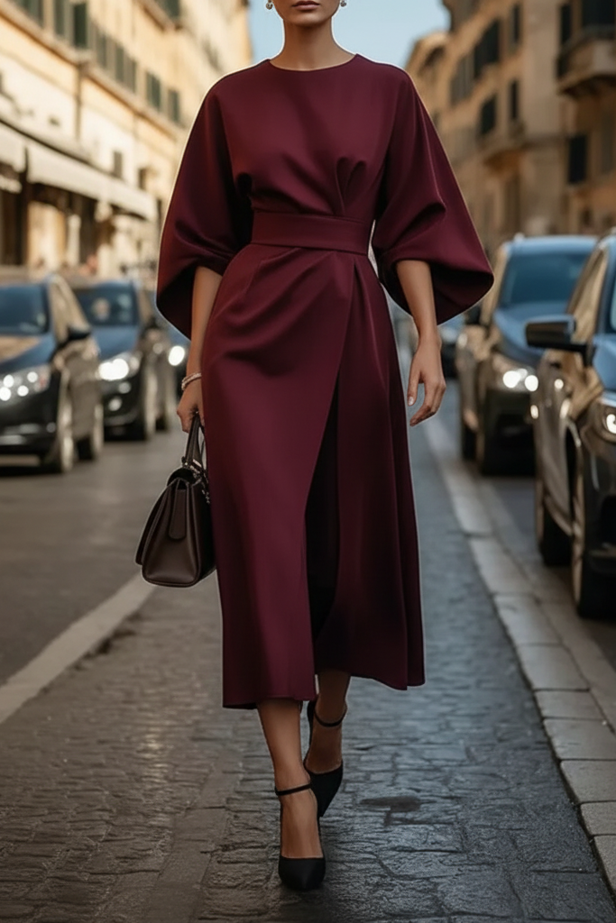 Stunning women's elegant cocktail dress. Midi length evening wear, perfect for special occasions & parties.