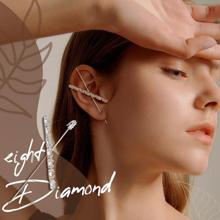 Elegant women's ear wrap crawler earring, a chic accessory with brilliant rhinestone embellishments. Gift ready.