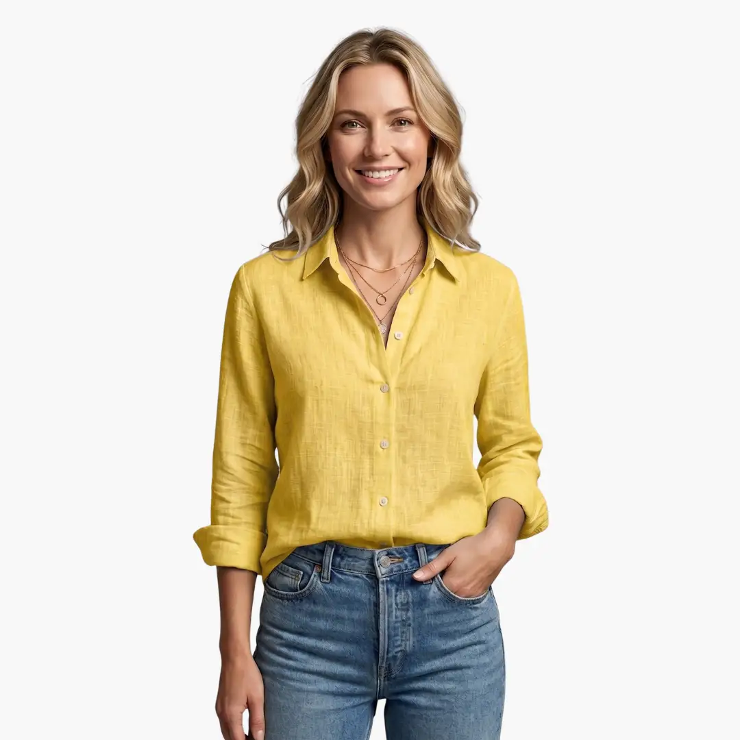 Chic women's floral long sleeve blouse, perfect for versatile office & casual outfits.