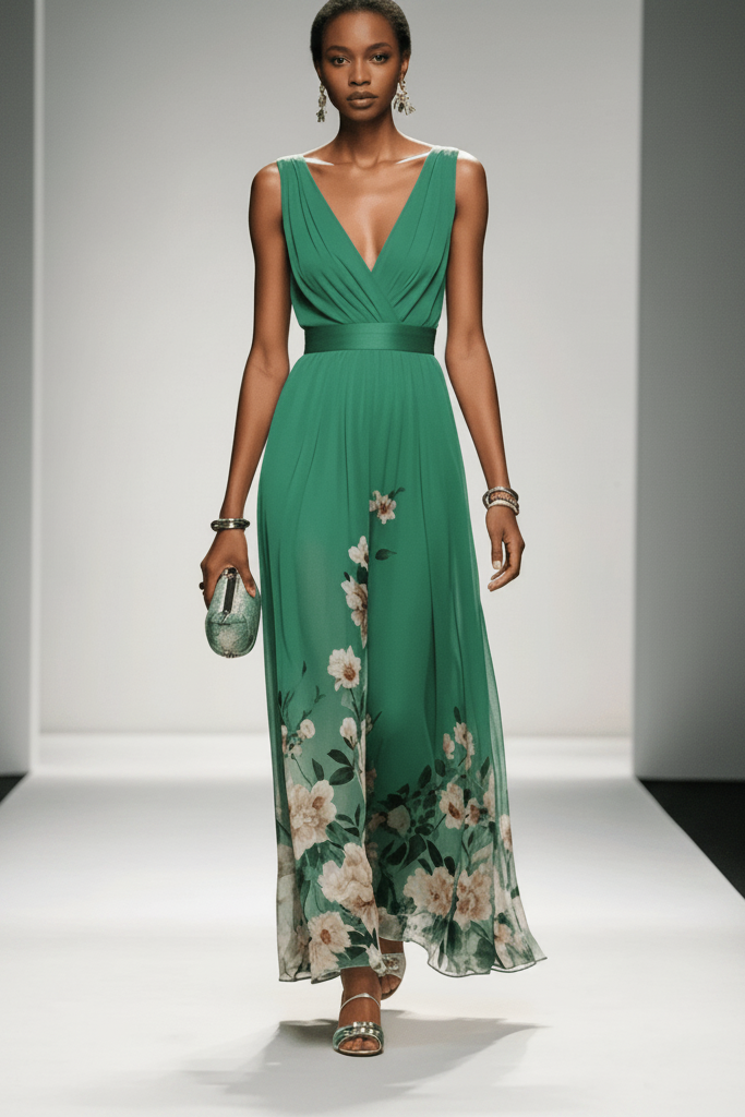 Vibrant floral print maxi dress for women, a stylish & elegant choice for summer fashion & occasion wear.