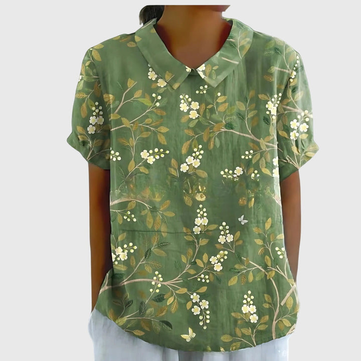 Women's casual floral print blouse, a comfortable and chic spring summer top.