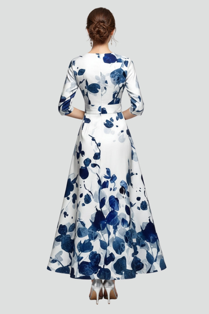 Beautiful Women's V-Neck Floral Maxi Dress, a versatile long dress for both casual and elegant summer outfits.