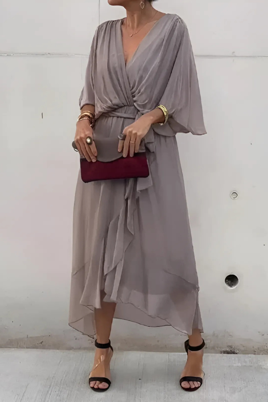 Beautiful Seren style women's maxi dress with an elegant flowing silhouette. Perfect comfortable plus size formal wear.