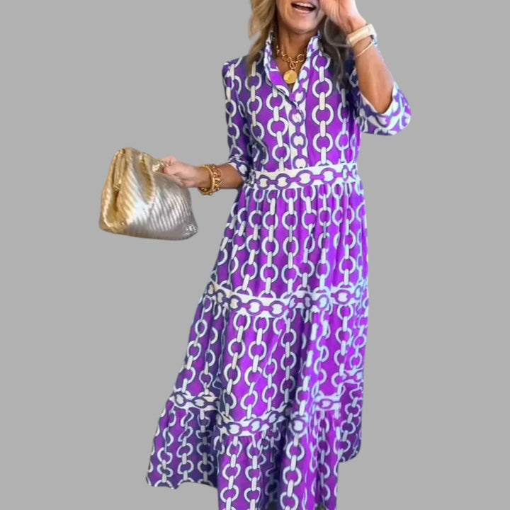 Relaxed fit women's long maxi dress, ideal for casual wear. Flowing full-length style offers comfortable elegance.