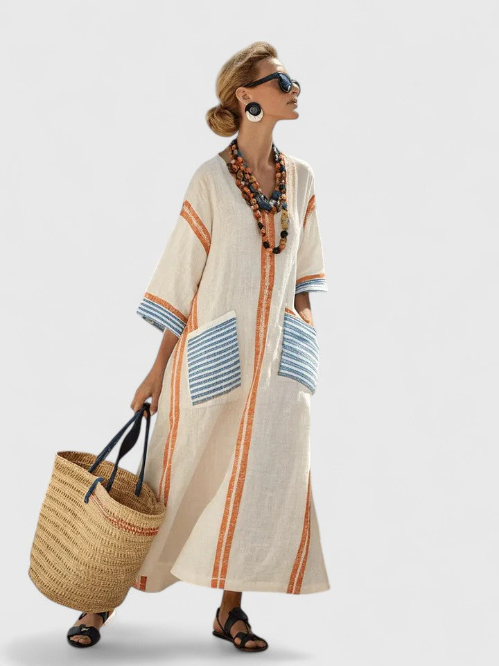 Women's elegant long maxi dress, a versatile and chic fashion piece for diverse wardrobes.