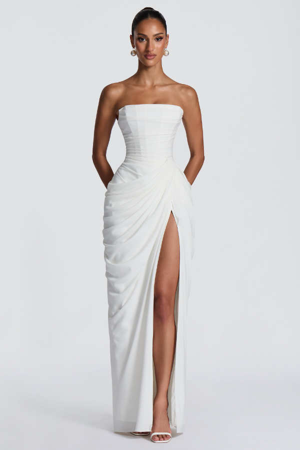 Elegant women's party dress, maxi length and flowing for a stunning look.