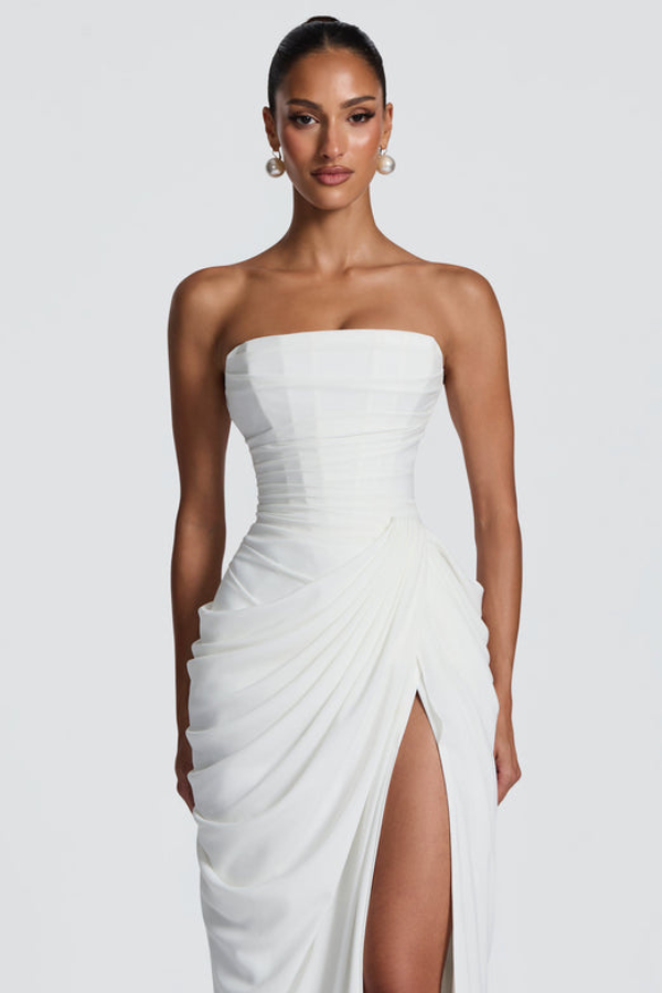 Women's formal wear: a graceful, long flowing maxi dress for any special event.