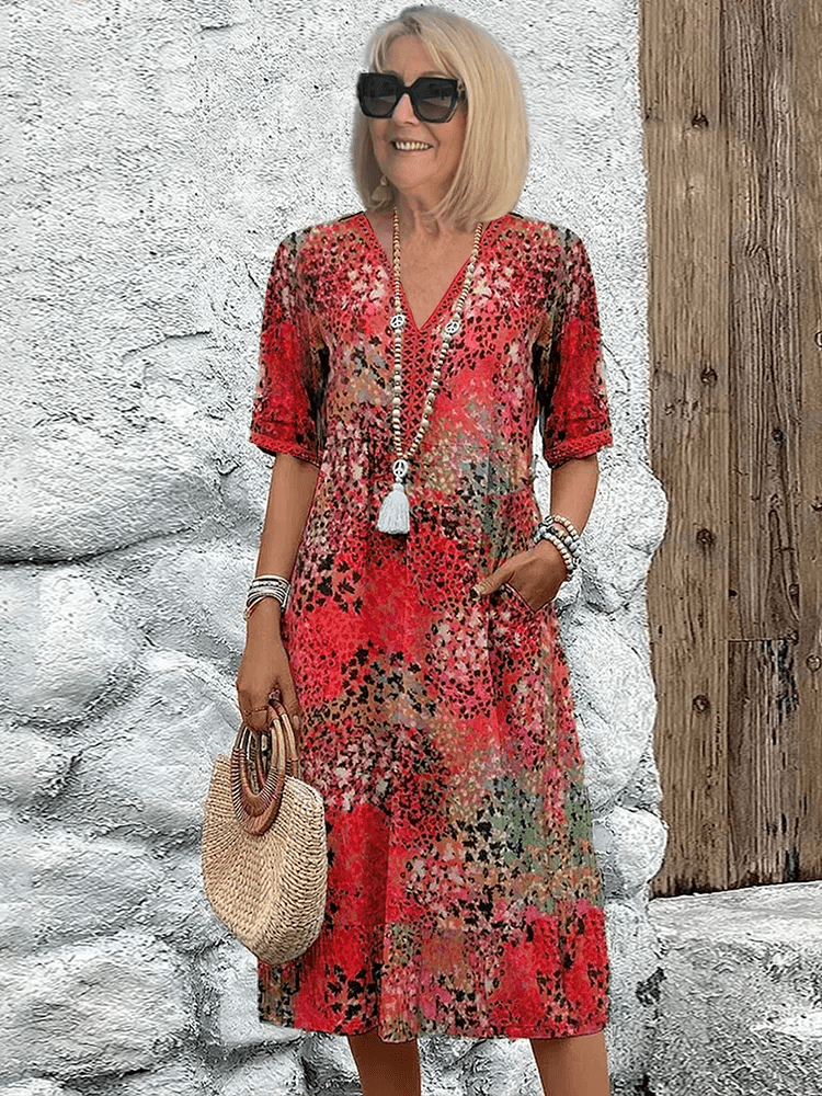 Light & flowing women's 'Ocean Breeze' summer dress, vibrant pattern, ideal for warm weather & comfort.