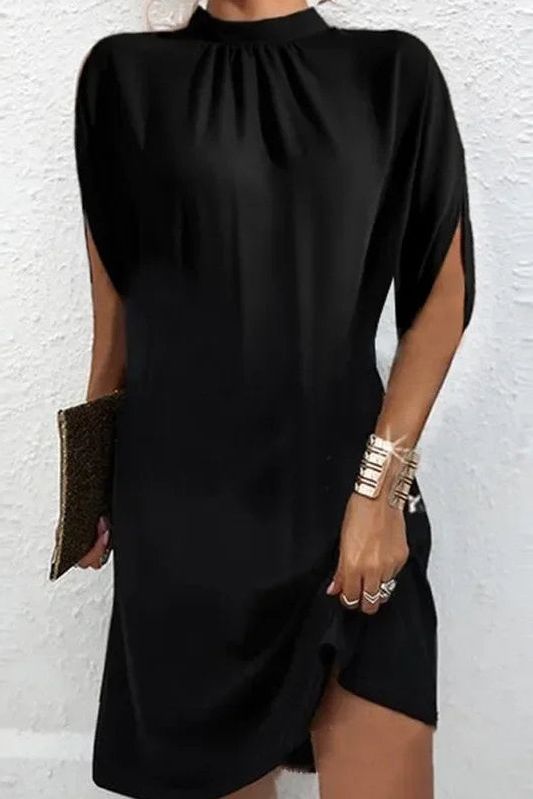 Comfortable women's flowing midi dress. Elegant design, machine washable. Perfect for everyday or office wear.