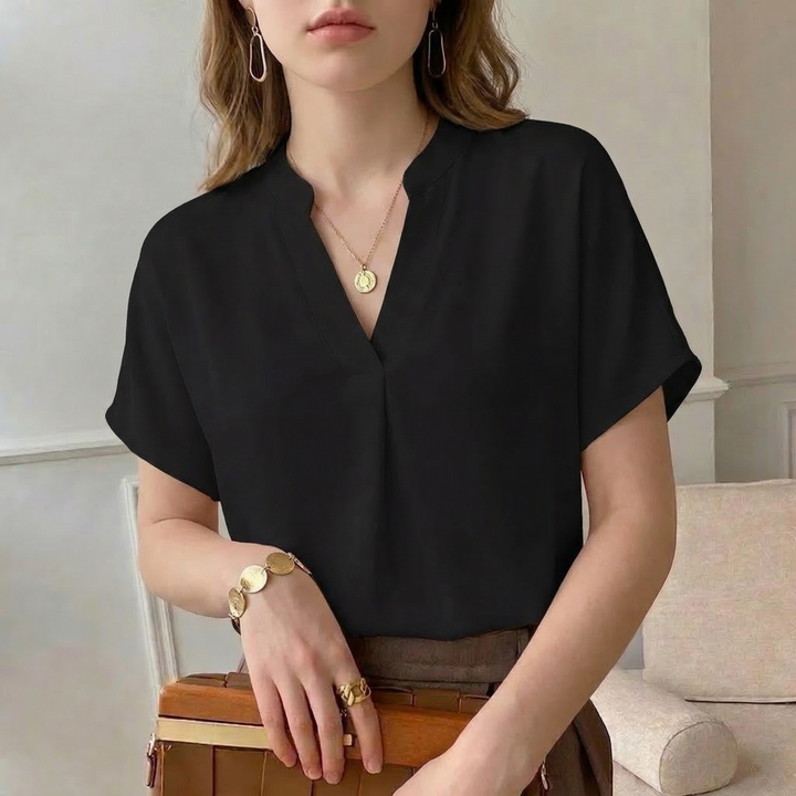 Flowy women's elegant blouse, a versatile long sleeve top for casual chic style, sophisticated and comfortable.