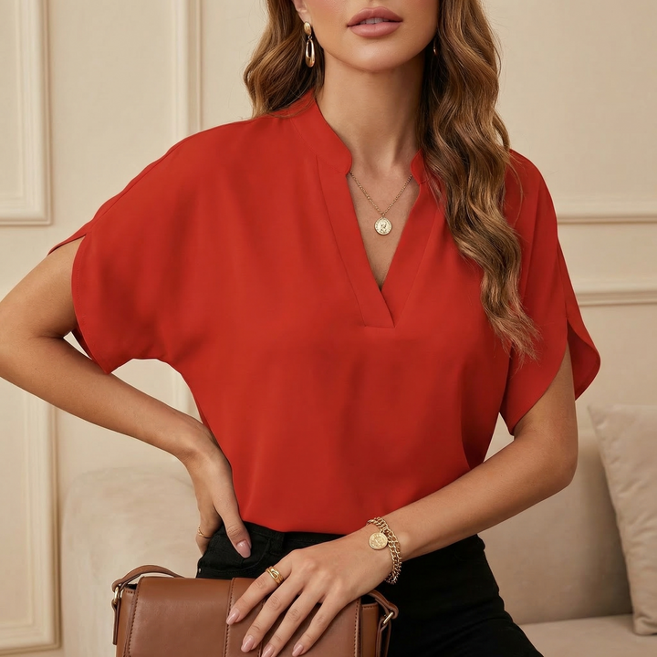 Sophisticated women's elegant blouse, flowy long sleeve top for versatile fashion, ideal for office or dressy occasions.