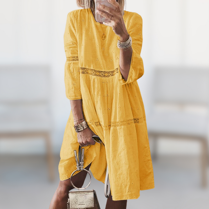 Versatile elegant women's summer dress, a flowy midi perfect for day wear, vacation, or casual spring fashion.