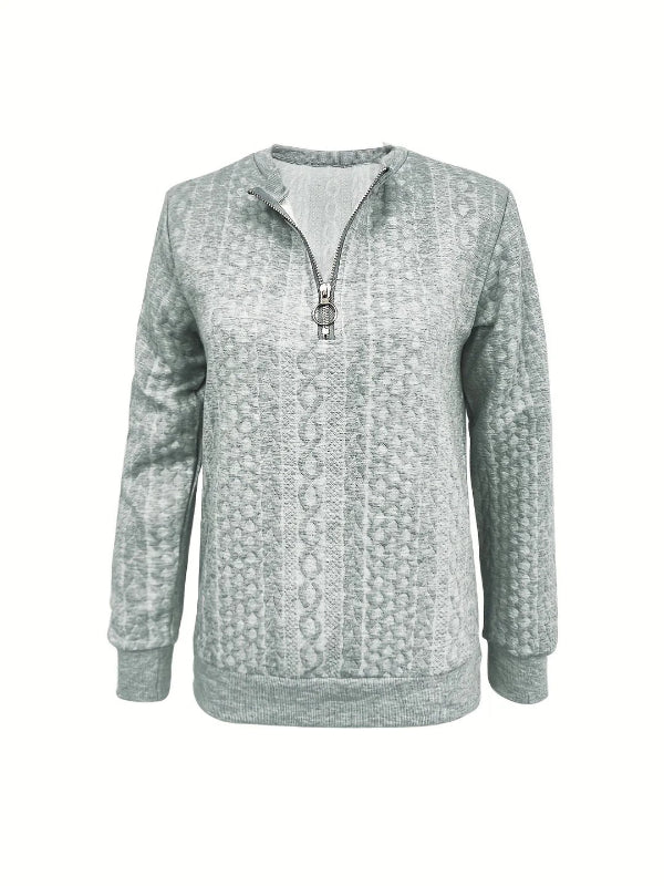 Spring women's half-zip top, an elegant and comfortable long sleeve for casual wear