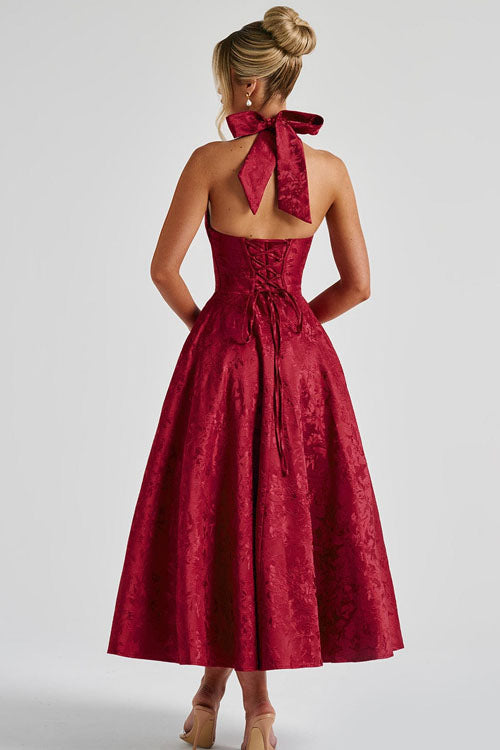 Black Halterneck Maxi Dress, sophisticated evening wear for special occasions.